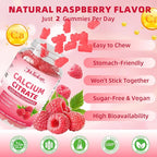 Calcium Citrate Gummies 1200mg Chewable Calcium Supplement for Women & Men, Supports Bone, Muscle & Immune Health, Sugar-Free, Non-GMO, Gluten-Free, Natural Raspberry Flavor, 120 Count