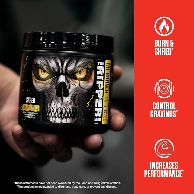 JNX SPORTS The Ripper! Fat Burner Pre Workout for Men & Women – Thermogenic Fat Burning Powder & Appetite Suppressant, Boost Energy & Endurance – Fruit Punch, 30 Servings