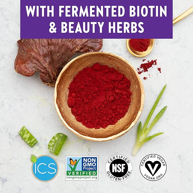 New Chapter Hair Skin & Nails Vitamins with Fermented Biotin+astaxanthin Vegetarian Capsule, 30 Count (Pack of 1)
