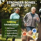 Calcium Citrate Gummies 1200mg with Vitamin D3 K2, Chewable Calcium Supplements for Women & Men, High Potency Support B0ne, Te*th, Strength & Immune Health, Mango Flavor, Non-GMO, Sugar Free, 60 Cts