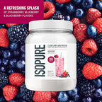 Isopure Clear Whey Isolate Mixed Berry Protein Powder 16 Servings + 1 Bottle of Clear Protein Water with Electrolytes, 15g Whey Protein Isolate, Zero Sugar, Mixed Berry, 20 fl oz Bottle