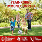 Immune Support Zinc Gummies 50mg with Elderberry Vitamin C and Zinc Supplements - Natural Antioxidant with Copper Vitamin D3 K2 Magnesium - Rich Berry Taste, Sugar-Free, 120 Gummies