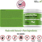 Deley Naturals Probiotics Plus Chews for Dogs - Gut Health Supplement with 5 Billion CFU's & Digestive Enzymes - Prebiotics for Dog Allergies, Diarrhea & Yeast - 90 Count Pumpkin Flavor Made in USA