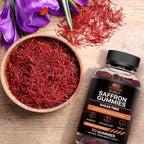 Effective Nutra Saffron Gummies for Adults 88.5mg - Mood Support & Stress Relief with GABA, Passion Flower - 5-in-1 Formula - Sugar-Free, Vegan, Non-GMO, Made in USA - 90 Count (45-Day Supply)