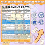 Sugar Free Kids Calcium Gummies (Ages 4-12) - 300mg Calcium Citrate w/Vitamin D3 K2 Magnesium - Algae DHA, Lutein & Zeaxanthin for Strong Bones, Eye & Brain Support - Gelatin Free - 60 Gummies
