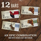 Epic Provisions Protein Bars Variety Pack, Venison, Chicken, and Beef Flavors, Keto and Paleo Friendly, 12 ct