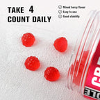12 IN 1 Creatine Monohydrate Gummies Complex 9000mg for Women and Men to Support Muscle, Creatina gummy with L-Carnitine, B12, BCAA 2:1:1, Sugar Free, Non-GMO & Vegan, 120 Gummies, Mixed Berry Flavor