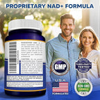 aSquared Nutrition NAD Resveratrol Supplement - NAD+ Nicotinamide Riboside 500mg (Vitamin B3) Plus Trans-Resveratrol & Quercetin - NMN Alternative for Men & Women - 60 Capsules