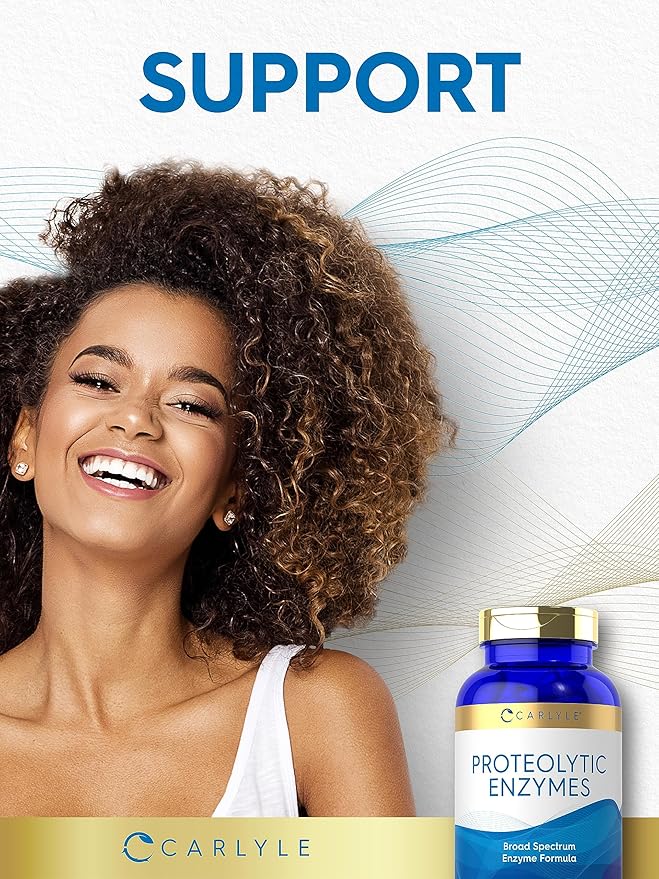 Carlyle Proteolytic Enzymes | 300 Capsules | Systemic Broad Spectrum Supplement | Vegetarian, Non-GMO & Gluten Free Formula