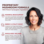 aSquared Nutrition Mushroom Gummies - 10x Complex Supplement - Lions Mane, Turkey Tail, Reishi, Cordyceps, Chaga - Energy, Focus, Immune Support for Men & Women - Replace Powder, Capsules & Pills