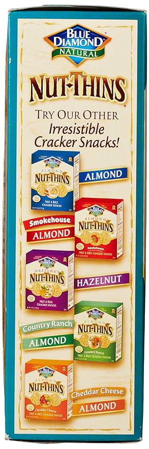 Blue Diamond Almonds, Pecan Thins Gluten Free Cracker Crisps perfect for Snacking, 4.25 oz