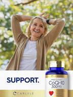 Carlyle CoQ10 300mg | 120 Softgels | Mega Q-Sorb Coenzyme Q-10 | with Black Pepper Extract | Non-GMO, Gluten Free Supplement