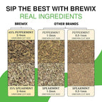 BREWIX, Perfect Mint Tea (20 Pyramid Tea Bags) | Soothing Mint Blend for Digestion Support & Daily Calm | Calming, Fresh and Cool | Caffeine Free Herbal Tea | No Sugar & No Caffeine | Spearmint and Peppermint