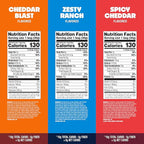 Quest Cheesy Protein Crackers Variety Pack, Zesty Ranch, Cheddar Blast, Spicy Cheddar, High Protein, Low Carb, 12 Count (4 each flavor)