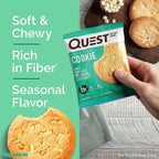 Quest Nutrition White Chocolate Macadamia Protein Cookie,15g Protein,1g Sugar,2g Net Carbs,Keto Friendly,High-Protein,Low Carb;,4 Count (Pack of 2)
