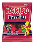 HARIBO Gummi Candy, Berries Gummy Candy, 5 Ounce Share Size Bags (Pack of 12) Delicious Soft & Crunchy, Chewy Sweet Snacks, Red & Black Berry Fruit Flavor