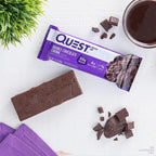 Quest Nutrition Double Chocolate Chunk Protein Bars, 20g Protein Bars, 1g Sugar, 4g Net Carb, Gluten Free, Keto Friendly, 4 Count