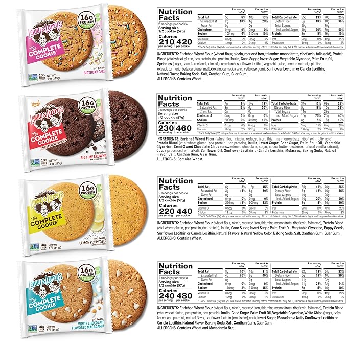 Lenny & Larry's Complete Protein Cookie,[8 Flavor Variety],Chewy Soft Baked,16g Plant Protein,Vegan,Non-GMO,High Fiber,4 Ounce Cookie,(Pack of 32)