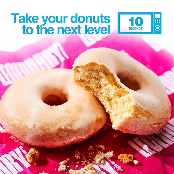 Legendary Foods Protein Donuts - 22g Protein, Glazed Vanilla, Zero Sugar Snack, Gluten Conscious, Low Carb, Keto Suitable, Diabetic and GLP-1 Diets - 8 Pack with Two Donuts per pack