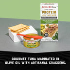 Bumble Bee Prime Protein on the Run Tuna Snack Kit - Gourmet Tuna Marinated in Olive Oil & Mild Jalapeno with Crackers and Serving Utensil - 20g of Protein Per Serving (Pack of 3), Easy Open Cans