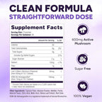 Sugar Free Lions Mane Supplement Gummies with KSM-66 Ashwagandha - Nootropic Supplement for Cognition, Brain Fog, Mental Clarity, Focus & Stress Support - Natural Berry Flavor, Vegan, Made in USA
