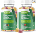 VITEEY Magnesium Gummies for Adults - 170mg of Magnesium Citrate Gummy for Calm, Sleep, Nerve & Muscle Function Support - Vegan, Gluten Free - 120 Count