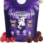 LITTLE DEATH Deep Sleep Gummies, 60 Pcs. – 50 mg. Magnesium, Ashwagandha, Chamomile, Vitamin B6 – Raspberry Flavor – Melatonin Free, Sugar Free, Vegan, Made in USA