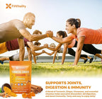 Premium 120 Turmeric Ginger Cinnamon Gummies – Vegan Gummies with Vitamin E, B12, Magnesium, Black Pepper Extract & Vitamin D3 – Orange Fruit Flavor