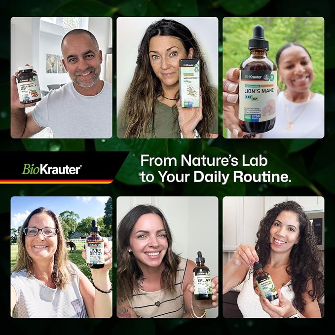 BIO KRAUTER® Turmeric and Ginger Supplement - Pure Vegan Liquid Turmeric & Ginger Tincture with Pepper 4 Fl.Oz 56 Days of Supply - Curcumin Drops for Joint Support, Antioxidant & Immune Support