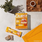 Quest Nutrition Stacks Protein Bars, Salted Caramel Flavor, 20g Protein, 2g Net Carbs, 1g Sugar, High Fiber, Low Sugar, Gluten Free, 12 Count