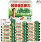 Huggies Extra Large Baby Wipes, Unscented, 8 Flip-Top Pack, 882 XL Wipes Total, Packaging May Vary