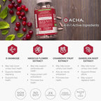 Natural D-Mannose Capsules 4-in-1 Formula - 120 CAPS, 1500 MG Cranberry, Dandelion, Hibiscus Flower Extract, Pills for Supporting Bladder and Urinary Tract Health