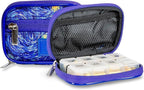Made Easy Kit Pill Case for Everyday and Travel - 7-Day Weekly Medicine Supplement Vitamin Organizer Sorter Tracker - Neoprene Bag with Pockets - Compact Portable 8 Compartments (Blue Starry Night)