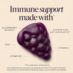Nature’s Way Sambucus Elderberry Gummies, Immune Support Gummy for Adults & Kids Ages 4+ with Black Elderberry Extract, Vitamin C, Vitamin D3, and Zinc*, 60 Gummies