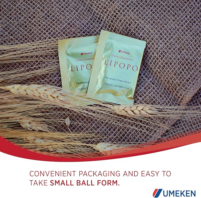 Umeken Lipopo, 3 Month Supply- Lipopolysaccharide, Beta-glucan from Yeast, Lactic Acid Bacteria, and Vitamin C. 90 Packets. Made in Japan.