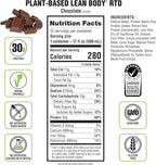 Lean Body Ready-to-Drink, Plant-Based Vegan Chocolate Protein Shake, 30g Protein, No Artificial Flavors, Sweeteners or Colors, Non GMO, Gluten Free, Premium Pea & Rice Blend (Pack of 12)