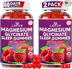 Lofux Magnesium Glycinate Gummies 400mg, Sugar Free Magnesium Gummies for Adults Women, Men, Chewable Supplement Gummy with L-Threonate, Vitamin D, B6, CoQ10 - for Calm, Sleep, Body Relaxation, 120 Ct