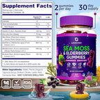 Irish Sea Moss Gummies – Bladderwrack Burdock Root Elderberry Vitamin C & Zinc – 60 Vegan Seamoss Gummy Bears for Adults Kids Men Women – Multimineral Elderberry Vitamins