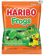 HARIBO Gummi Candy, Frogs, 5 oz. Bag (Pack of 12)