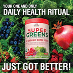 Country Farms Super Greens Berry Flavor, 50 Organic Foods, USDA Drink Mix, Multicolor, Multi, 40 Servings, 21 Oz, 2 Pack