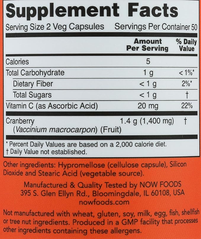 NOW Cranberry Concentrate, 100 Count (Pack of 2)
