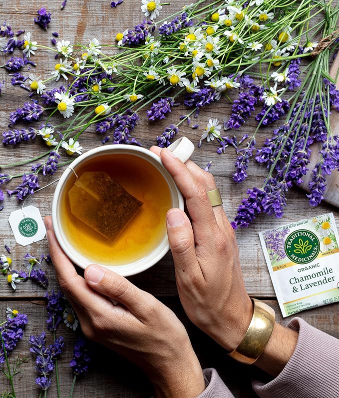 Traditional Medicinals Tea, Organic Chamomile & Lavender, Stress Relief, 32 Tea Bags