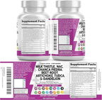 Clean Nutraceuticals Milk Thistle NAC Chanca Piedra Beet Root Artichoke Astragalus Dandelion Root - Liver Cleanse Supplement Plus TUDCA Choline & Ginger - 2Pack