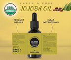 Earth N Pure Jojoba Oil Cold Pressed Natural and Therapeutic Grade for Skin & Hair 50 ml