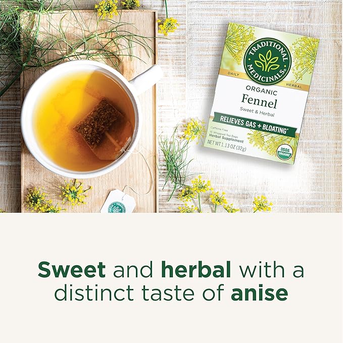 Traditional Medicinals Tea, Organic Fennel, Promotes Healthy Digestion, 16 Tea Bags