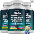 NEW AGE NAD+ Supplement - Astaxanthin, Urolithin A, Resveratrol, CoQ10 & Antioxidant Blend – Cellular Energy, Mitochondrial Support – Vegan, Non-GMO- 180 Count