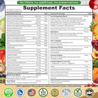 Vegan Whole Food Daily Multivitamin with Iron, Methylated Multivitamin for Women and Men, Made with Fruits & Vegetables, B-Complex, Probiotics, Enzymes, CoQ10, Omegas, Turmeric, Non-GMO, 180 Count