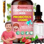 Kids Liquid Botanical Drops – Natural Blend with Prebiotics, Chamomile, Ginger & Elderberry – Sugar-Free, Alcohol-Free, Non-GMO – 2 fl oz
