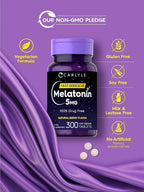 Carlyle Melatonin 5 mg Fast Dissolve 300 Tablets | Berry Flavor | Vegetarian, Non-GMO Supplement