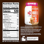 Dymatize x Dunkin' Cappuccino ISO100 Whey Protein Powder, 95mg Caffeine, 25g of Protein5.5g BCAAs, 120 Cal., Gluten Free, 1g Fat, 1g Sugar, 2g Carb (20 Servings)